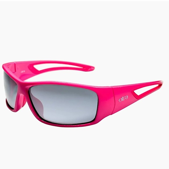 NWT AMARI WRAP AROUND SUNGLASSES WITH CASE, PINK Pink Wraparound Shield Sport Sunglasses w/ a Non-Polarized  main image 3